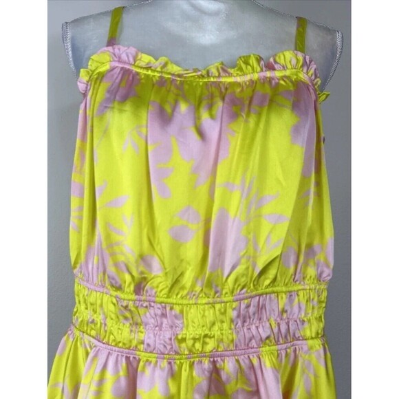 Torrid Peplum Square Neck Crop Cami Pink & Lime Yellow Plus Size 2X (18-20) - Picture 10 of 12